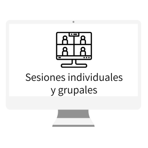 icono de una llamada de zoom page para mostrar las sesiones individuales y grupales incluidos en el curso sold out course sobre como crear tu curso online